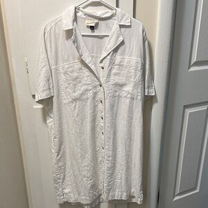 Universal Thread Cream Button-Up Dress